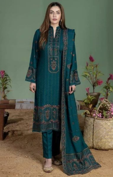 3pc-Embroidered-Dhanak D 09