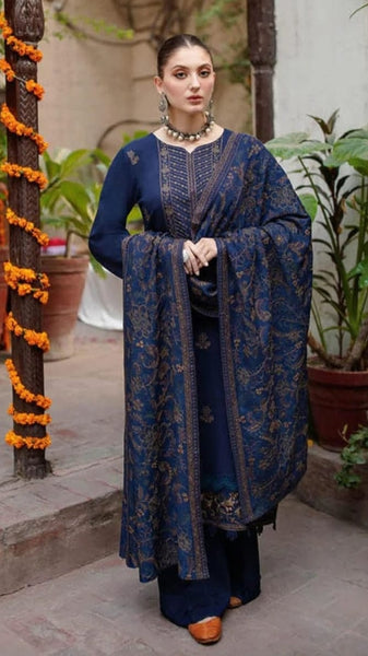 3pc-Embroidered-Dhanak D 11